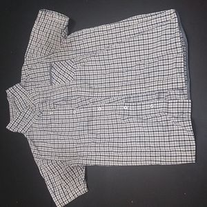 Yellow, black, and white button down Kids Medium